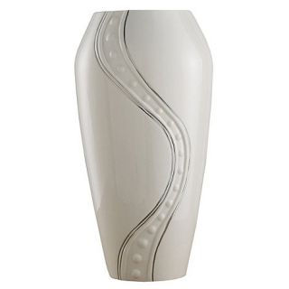 Belleek Living Ivory Silver Ripple 12 Inch Vase