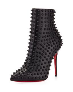 Snakilta Spiked Red Sole Ankle Boot, Black Matte   Christian Louboutin  