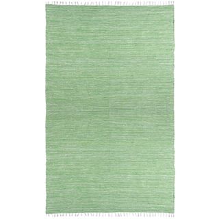 Green Reversible Chenille Flat Weave Area Rug (9 X 12)