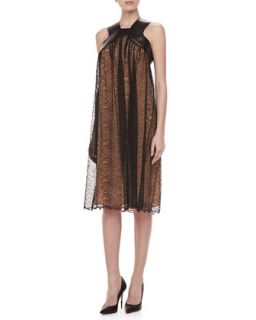Womens Chantilly Lace Harness Dress   Michael Kors   Black (4)