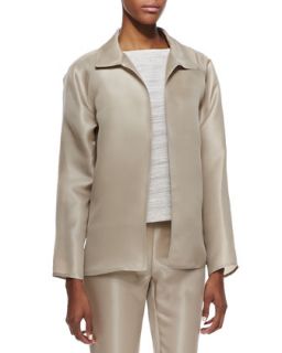 Womens Zinep Silk Organza Topper Jacket   Lafayette 148 New York   Khaki