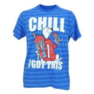 Icee Chill I Got This Polar Bear Frozen Drink Striped Mens Tshirt Tee Blue Small at  Mens Clothing store