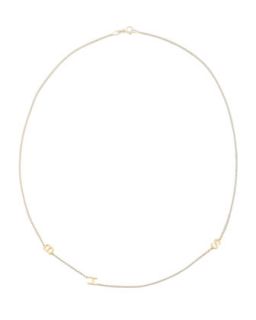 Mini 3 Letter Personalized Necklace, 14k Yellow Gold   Maya Brenner Designs  