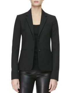 Womens Two Button Textured Jacket   THE ROW   Black (4)
