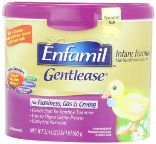 Enfamil Gentlease Infant Formula Milk Based Powder with Iron, Reusable Tub, 21.5 Ounce (Packaging May Vary) Health & Personal Care