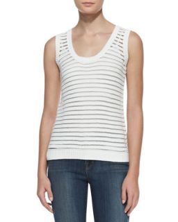 Womens Shannon Sheer Stripe Sweater Tank   J Brand Ready to Wear   White (X 