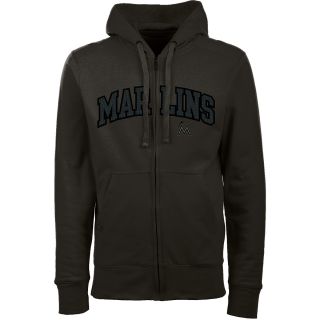 Antigua Miami Marlins Mens Signature Full Zip Hooded Sweatshirt   Size Medium,