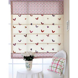 Fancy Butterfly Embroidery Roman Shade With Valance