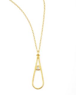 Glow 24k Teardrop Diamond Pendant Necklace   Gurhan   Gold (24K )