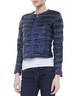 Womens Lerissy Flavienne Two Tone Puffer Jacket   Moncler   Navy/Royal (4)