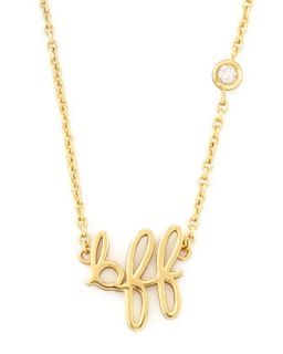 BFF Pendant Bezel Diamond Necklace   SHY by Sydney Evan   Gold