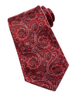 Mens Paisley Silk Tie, Red   Stefano Ricci   Red