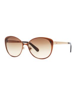 cassia enamel sunglasses, brown   kate spade new york   Brown