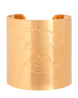 18k Gold Plated Maltipoo Dog Cuff   K Kane   Gold (18k )