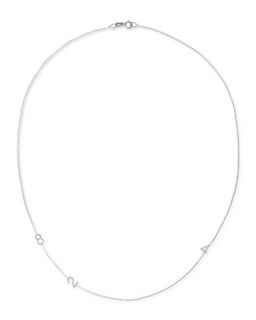 Mini 3 Number Necklace, White Gold   Maya Brenner Designs   White gold (One