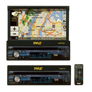 Pyle PLBT72G 7 Inch Single DIN In Dash Motorized Touchscreen LCD Monitor with DVD/CD/USB/SD, AM/FM/Bluetooth, Built In GPS with Maps  Vehicle Dvd Players 