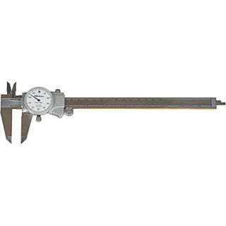 Mitutoyo 505 676 Dial Caliper, 0   8, White Face