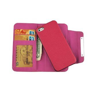 Rose iPhone 5 PU Leather Protective Book Style Magnetic Wallet Case with Removable Hadstrap Cell Phones & Accessories