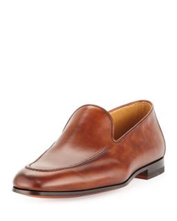 Mens Leather Apron Toe Loafer, Cognac   Magnanni for    (12)