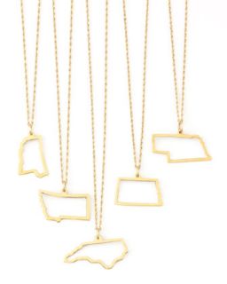 14k Gold Necklace, Mississippi Wyoming & DC   Maya Brenner Designs   Nevada