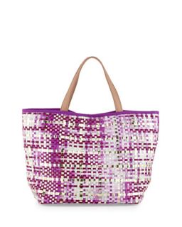 Callie Woven PVC Tote Bag, Purple   Deux Lux