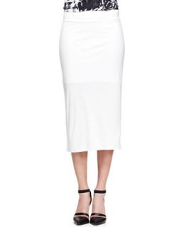 Womens Ion Jersey Midi Skirt   Helmut Lang   Optic white (PETITE)