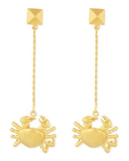 Golden Cancer Zodiac Earrings   Valentino   Gold