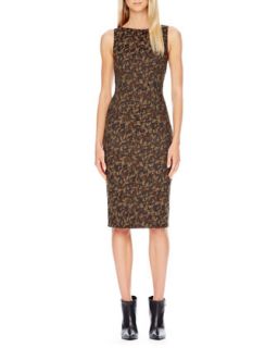 Womens Camouflage Jacquard Fitted Dress   Olive multi (10)