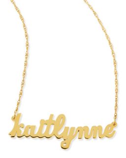 Serafina Personalized Mini Nameplate Necklace   Jennifer Zeuner   Gold