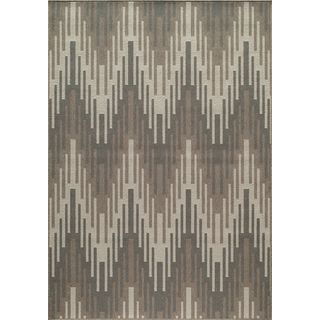 Indoor/ Outdoor Ivory Ikat Rug (18 X 37)