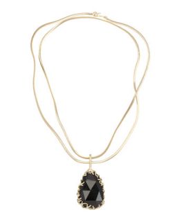 Branch Bezel Black Tourmaline Pendant Necklace   Kendra Scott Luxe   Black