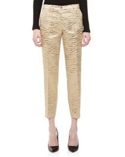 Womens Zebra Brocade Samantha Pants   Michael Kors   Khaki (8)