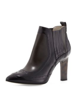Buffed Leather Brogue Ankle Boot   Jason Wu   Grey/Black (37.5B/7.5B)