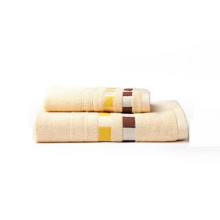 2 Pack Bamboo Stripe Towel Set, 1pc Bath Towel/1pc Hand Towel