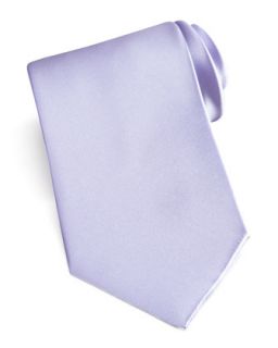 Mens Solid Satin Tie, Lavender   Brioni   Lavender