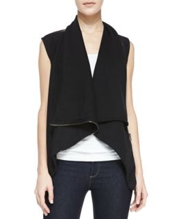 Womens Private Practice Draped Combo Vest   Blank   Black (XS)