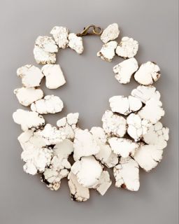 Clustered Howlite Necklace   Nest   White
