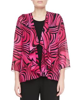 Womens Groovy Swirl Drape Jacket   Caroline Rose   Pink/Black (X SMALL (4/6))