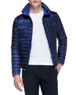 Mens Hooded Puffer Jacket, Navy   Moncler   Navy (XX LARGE/6)