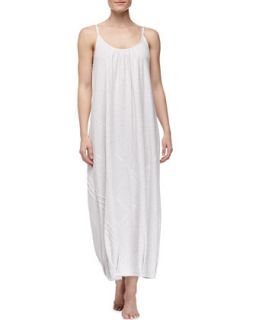 Womens Long Pima Cotton Tank Nightgown, Gray   Donna Karan   Heather grey