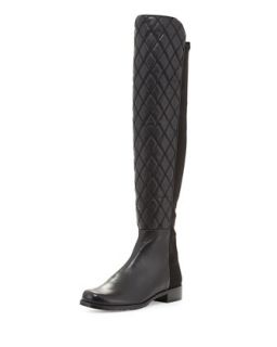 Quiltboot 50/50 Over the Knee Boot, Black (Made to Order)   Stuart Weitzman  