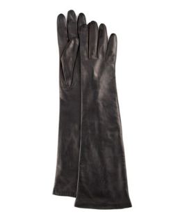 Elbow Length Leather Gloves   Portolano   Black (7 /S)