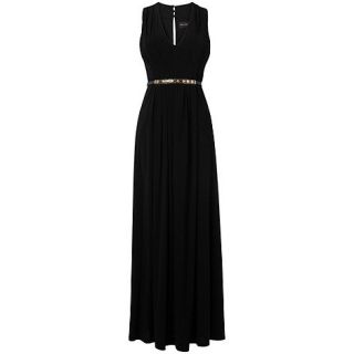 Phase Eight Black wynn gold belted dress