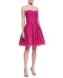 Womens Ava Sweetheart Strapless Lace Dress   Milly   Pink/Pink (6)