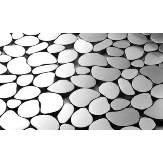 Martini Mosaic Pebble Stainless Steel 12x12 inch Tiles (set Of 7)
