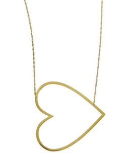 Integrated Heart Pendant Necklace   Jennifer Zeuner   Gold