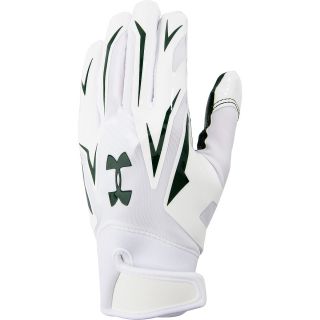 UNDER ARMOUR Youth F4 Football Receiver Gloves   Size Small, White/green