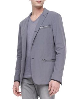 Mens Three Button Zip Sport Coat, Dry Lavender   John Varvatos Star USA   Dry