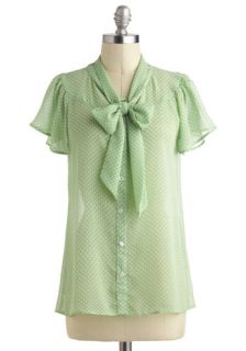 Jonquil You Be Mine? Top in Mint  Mod Retro Vintage Short Sleeve Shirts