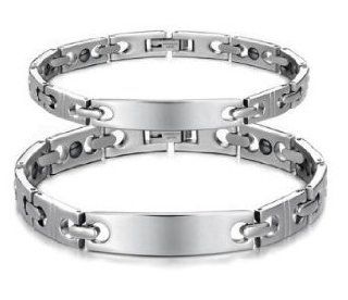 His or Hers Matching Set Couple Titanium Magnetic Bracelet Anti fatigue Anti radiation in a Gift Box  BR210 (Hers) Jewelry